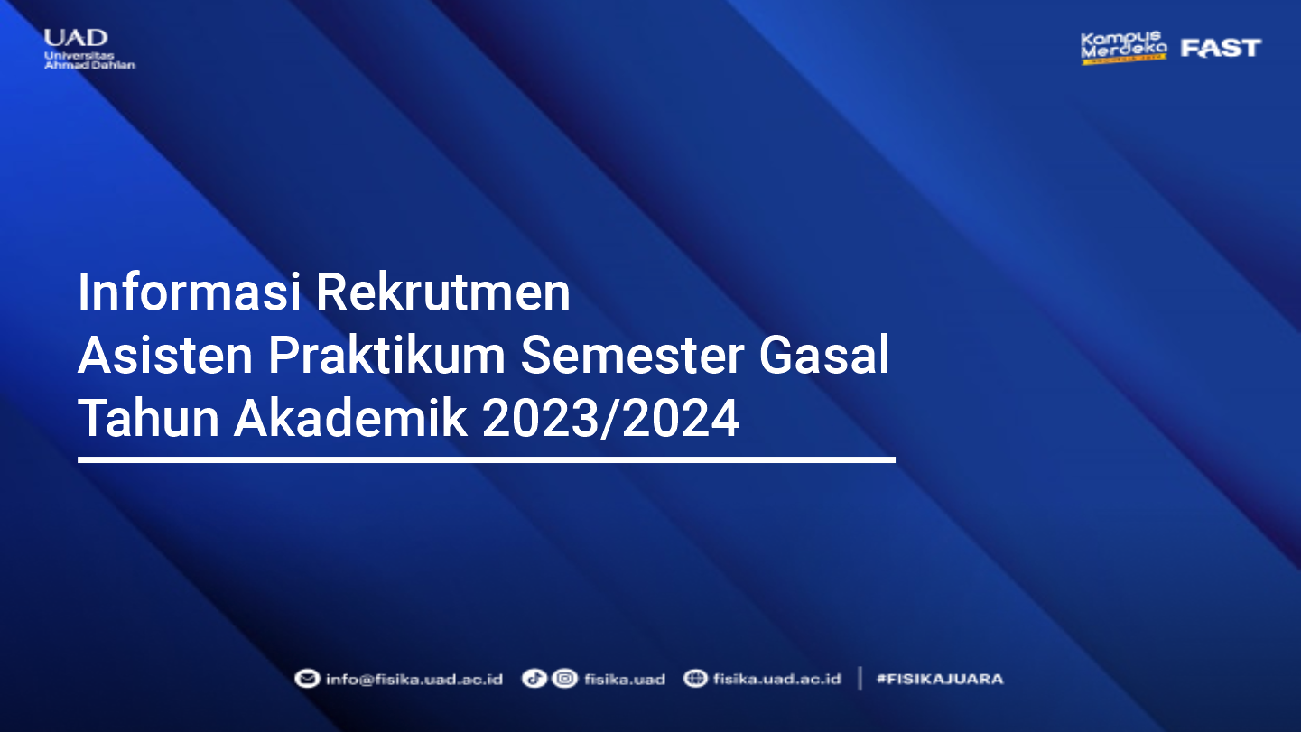 Rekrutmen Asisten Praktikum Semester Gasal TA. 2023/2024
